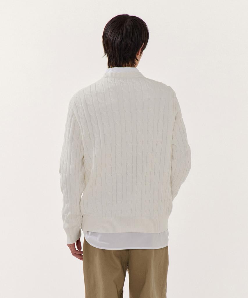 MUSINSA STANDARD Cotton Cable Crew Neck Knit [Ivory]