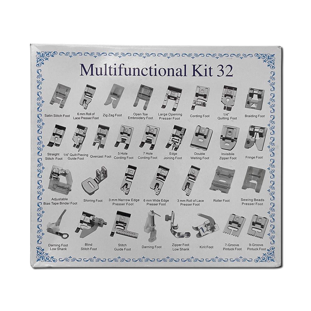 Для Brother Singer Janome вязание потайным стежком, штопка, аксессуары для швейных машин, набор прижимных лапок, 32/42 шт.