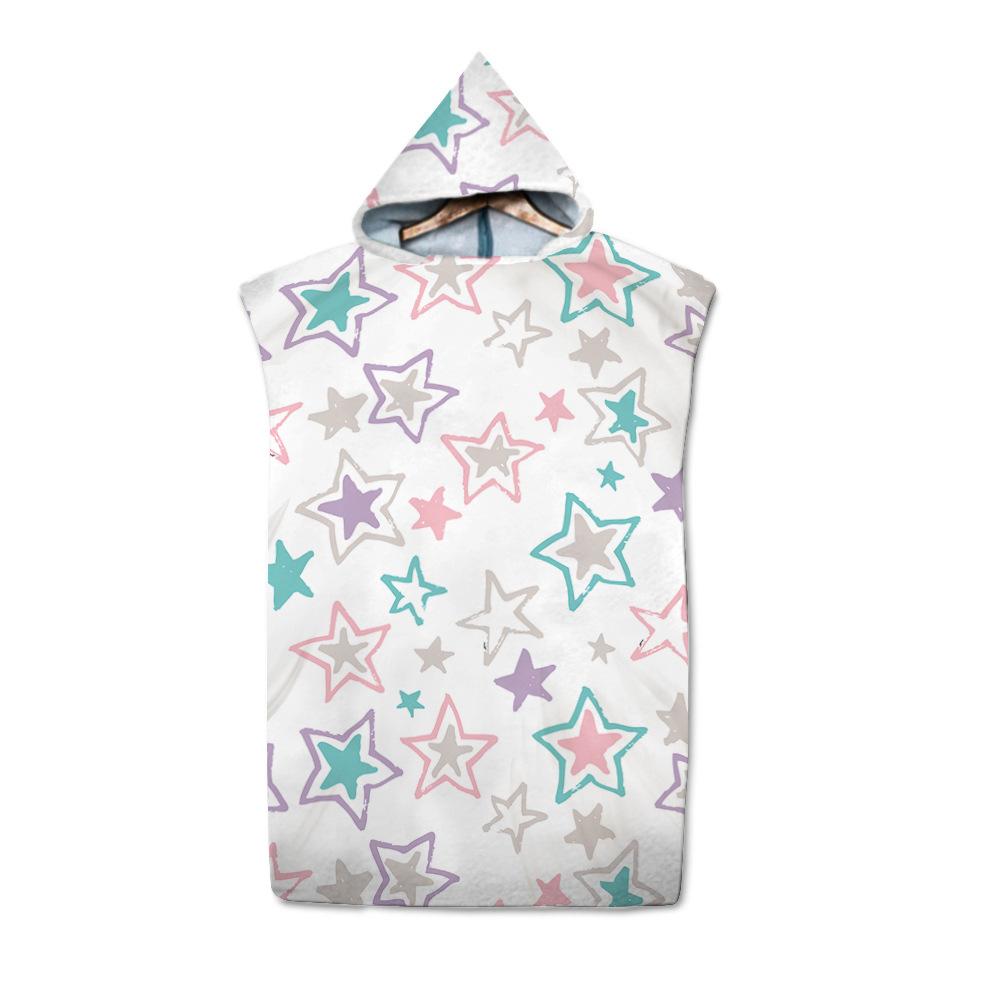 Пляжный халат для детей и взрослых, банное полотенце, быстросохнущий банный халат-пончо с капюшоном, полотенце