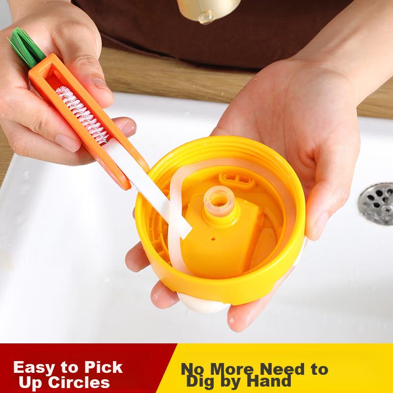 MENGTING Stainless Steel Straw Brush Cup Brush Lid Brush Three-In Milk Bottle Brush Thermos Cup Lunch Box Gap Cleaning Brush