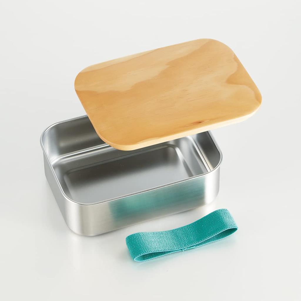 Skater Stainless Steel Lunch Box with Wooden Single 1030ml Lid, Tier, Capacity, Men's, STLBT11B-A