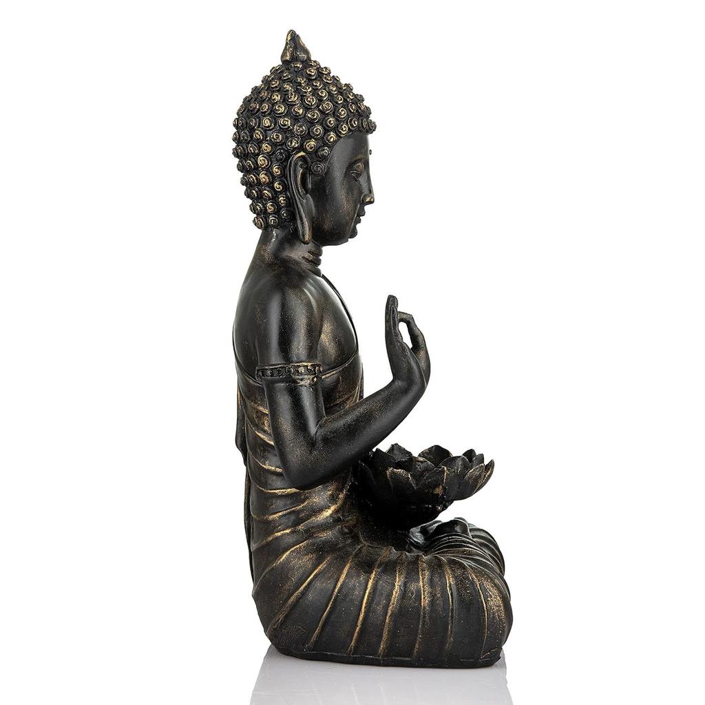 Sitting Buddha Statue Showpiece Idol Home Decor Items for Living Room and Gifts