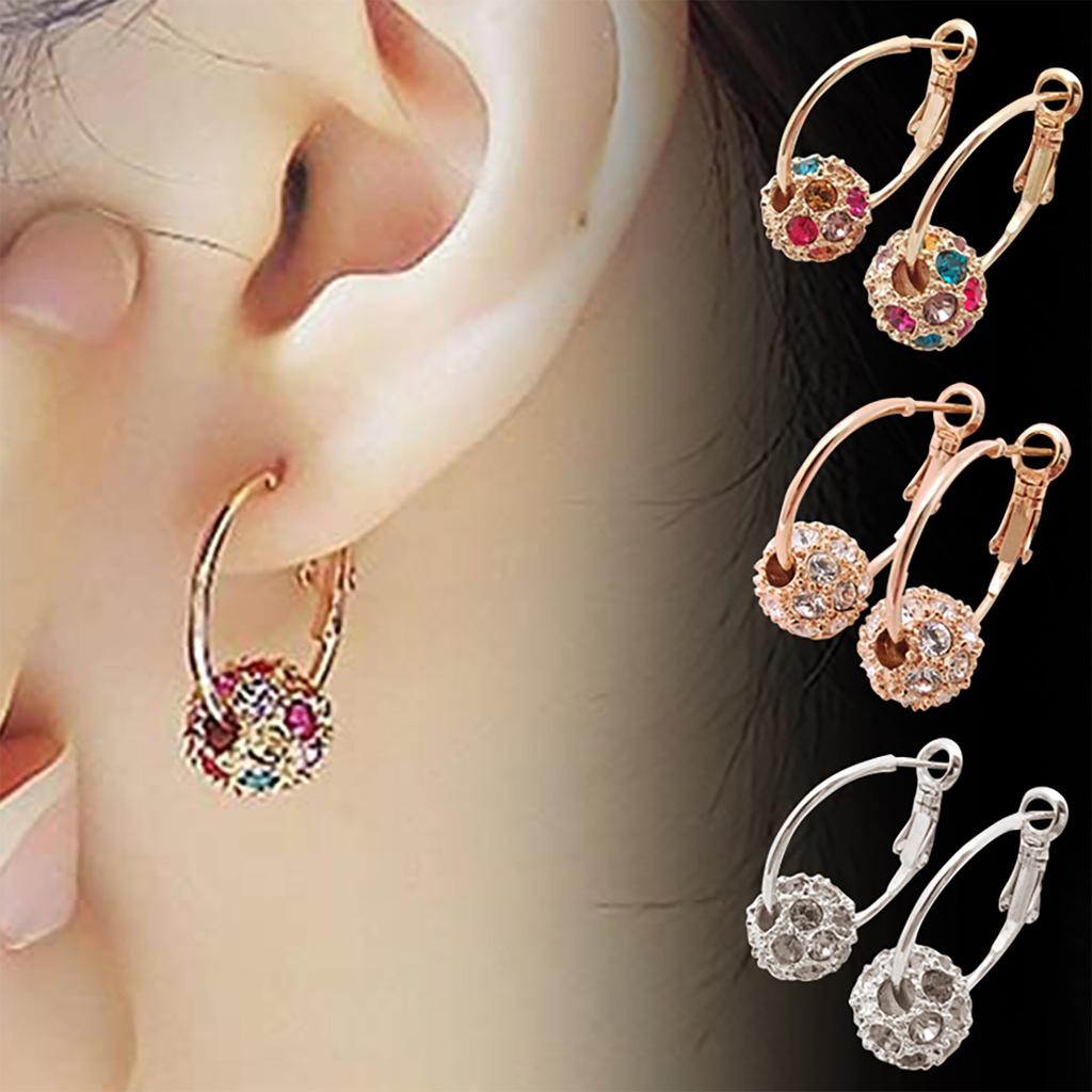 Perforated Lymphatic Drainage Earrings, Ear Pressure Magnetic Health Jewelry, Colored Diamond Ball Transport Beads Earrings, Ear Jewelry