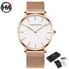 Rose Gold Dial Watch Men 3ATM Waterproof Wristwatch Fashion Japan Quartz Movement Watch Sports Watchband Watches