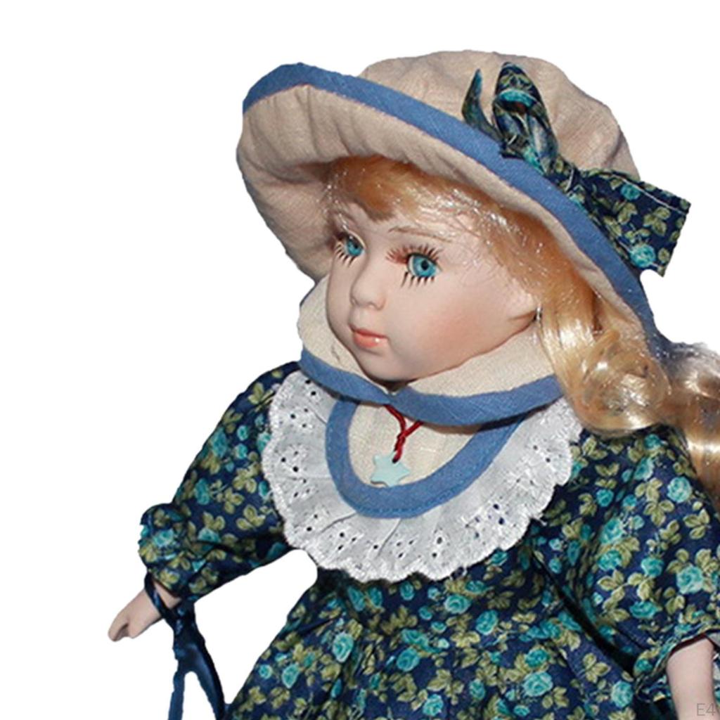 Миниатюрные фарфоровые фигурки 11,81 дюйма, вьющиеся волосы, элегантная керамическая кукла, модель людей, стоящая девушка