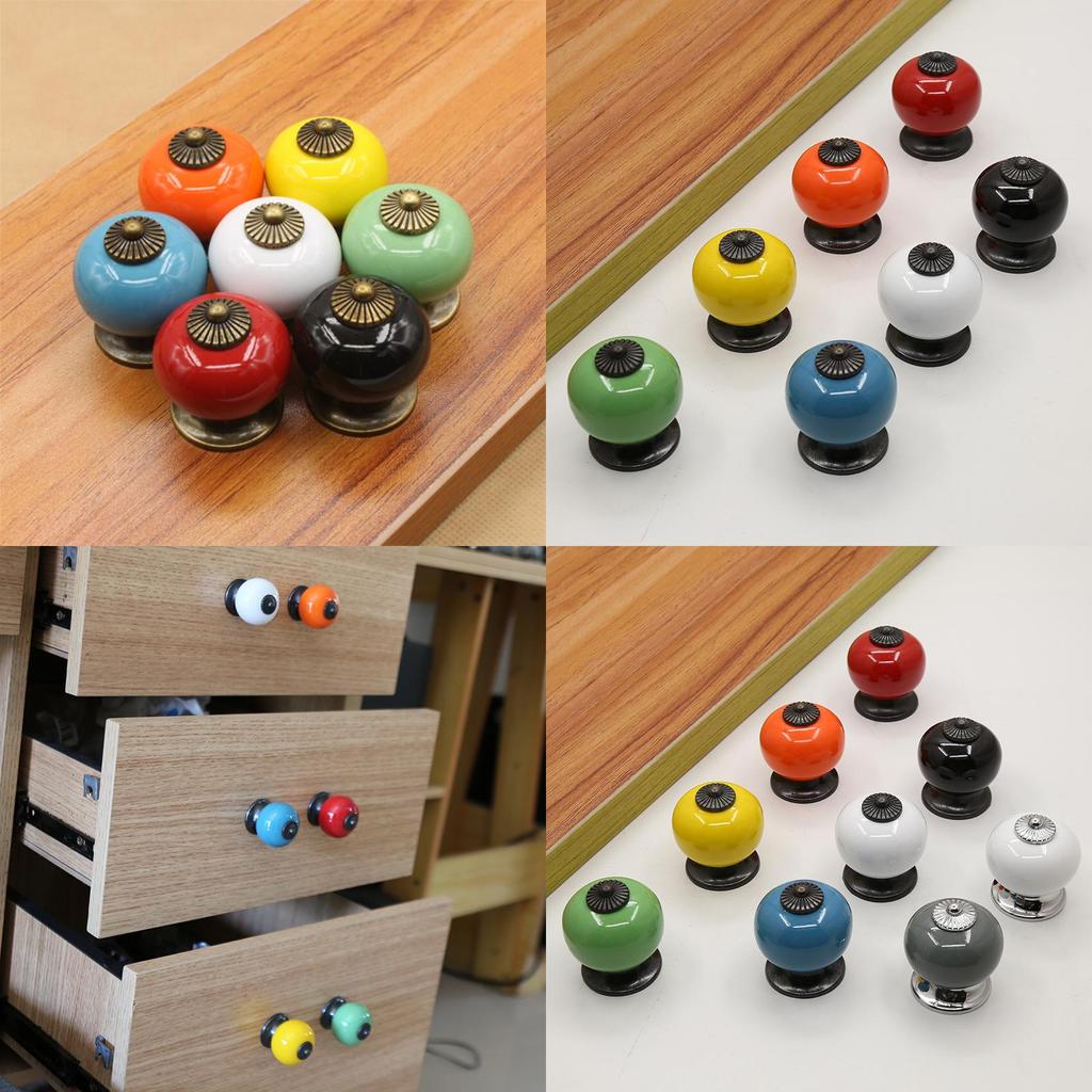 Кухонные ручки из красочного цинкового сплава с керамическими вставками для декора дома и хранения