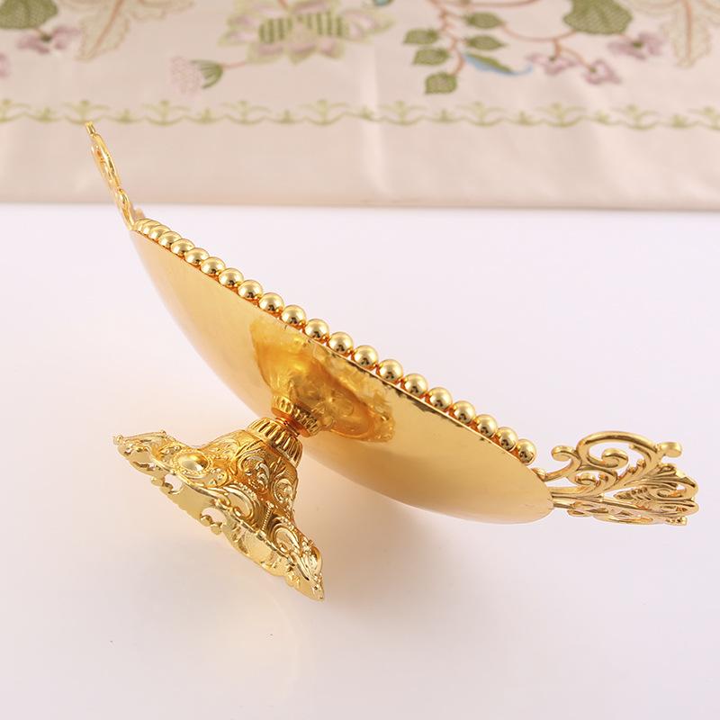 European Style Alloy Oval Fruit Plate Fashion Candy Plate Dried Fruit Nut Plate Home Practical Decorations