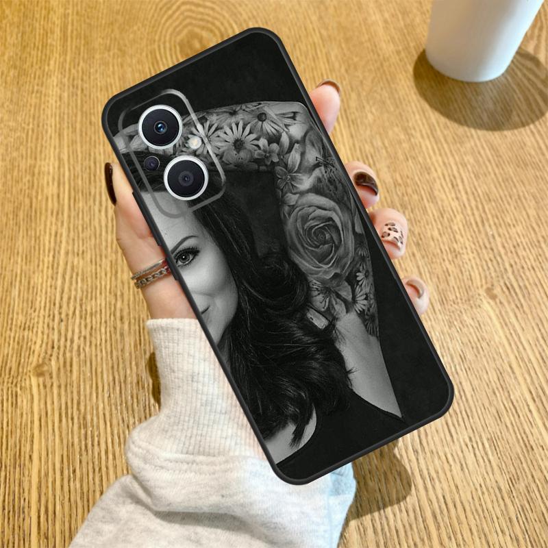 Sexy Sleeve Tattoo Girl Funda For OPPO Reno 14 F 10 11 12 13 Pro 13F 12F 11F 7 8 Lite OPPO Find X6 X5 X8 X9 Pro Case