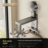 Aluminum Alloy Wall Mount Pot Spoon Holder With Rotating Hooks For Kitchen Storage