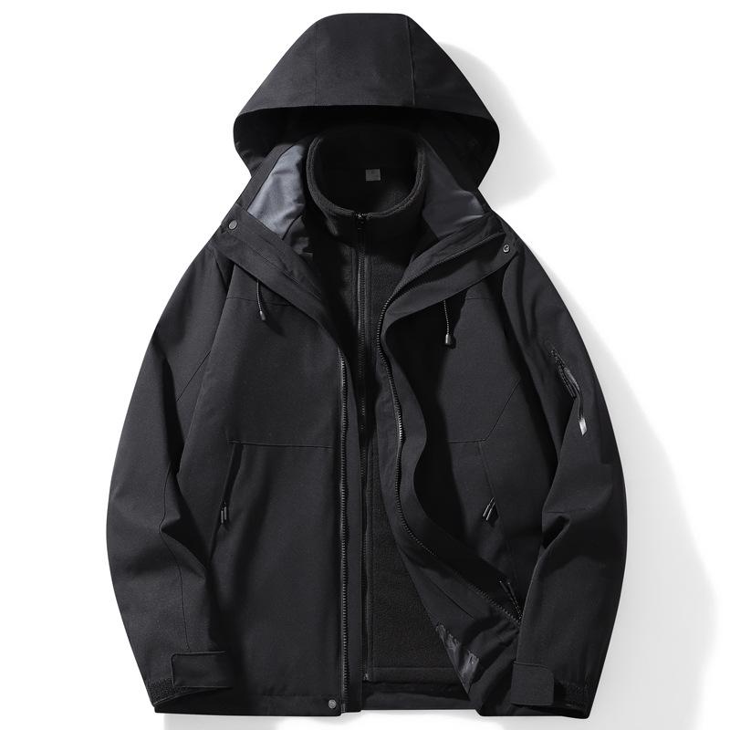 Cozy Up Мужские куртки Водонепроницаемая флисовая зимняя куртка 2 в 1 Куртки Зимняя теплая ветровка Дождевик