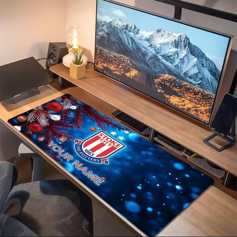 Custom Name Stoke City FC Print Cushion Non-slip Laptop Tablet Big Mousepad XXL Mat Mini PC Playmat With Lock edge