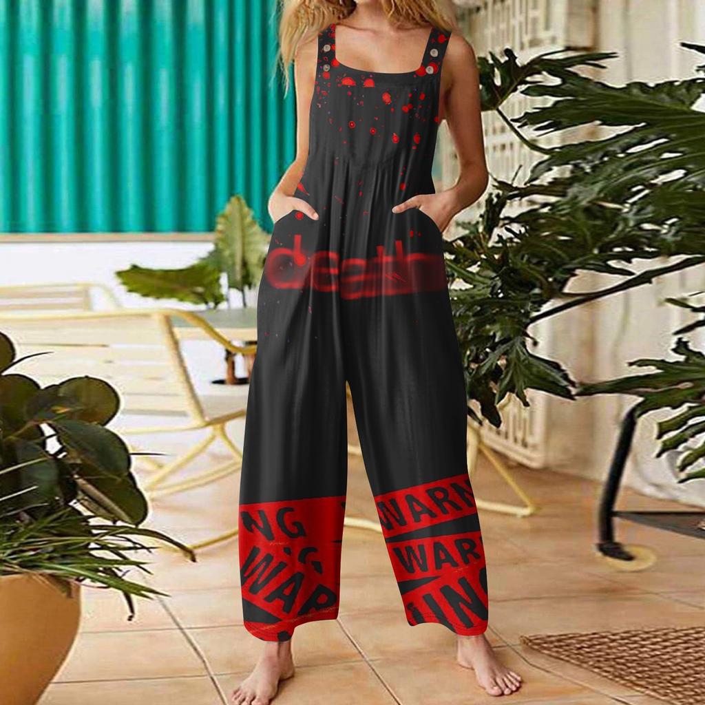 Женская мода ул.. Повседневный свободный ретро-комбинезон с подтяжками и принтом ко Дню Святого Патрика