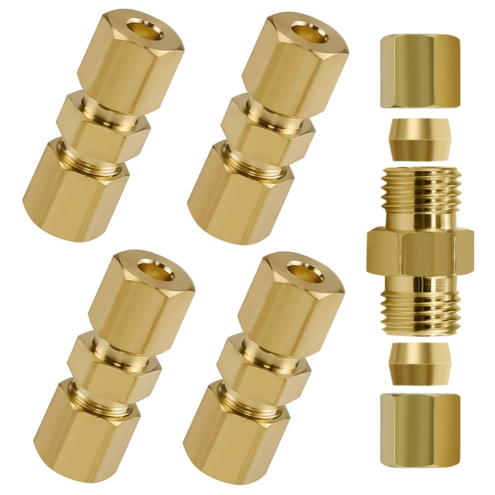 EMAGEREN Соединители тормозных трубок, Набор из 5 штук, Соединительный фитинг 3/16, Ремонтный комплект, Тормоз, Развальцовка,