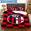 3PCS Milan Football club Printed Soft Bedding Set,Including 1pc Duvet Cover And 2pcs Pillowcases Perfect for Bedroom, Dormitory, Fan gift