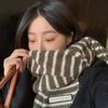 Striped Woolen Long Scarves Soft Shawl Wrap Vintage Winter Scarf  Women