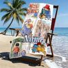 Custom Name Personalized Paddington Bear Print Beach Towel, for Trip Camping Beach Party Home Decor, Birthday Gift for Family & Friends