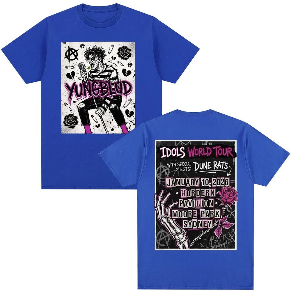 Singer Yungblud IDOLS World Tour 2026 TShirt Mens Wear Fashion HipHop Short Sleeve TShirt 100 Cotton Casual TShirt Top