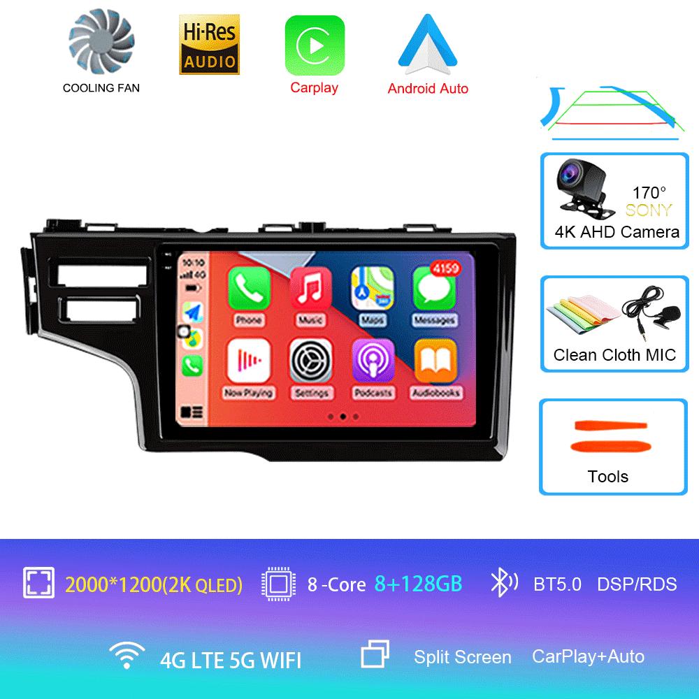 Для Honda Fit Jazz 2014 2015 2016 2017 Автомобильный радиоприемник Android 14 Carplay Автомультимедийный проигрыватель Авторадио GPS Стерео 2din Головное устройство