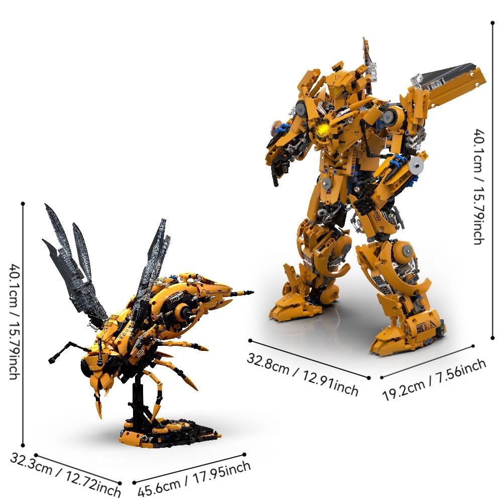 Робот-Оса 2-в-1 Трансформирующийся Набор Строительных Блоков Шт. Креативная 3D Модель Декор Идея для Подарка Рождество Взрослые Дети