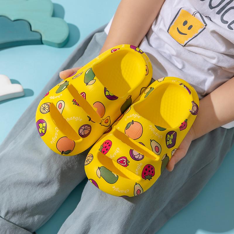Модные летние тапочки 2024 года, милые домашние тапочки для детей, для дома, для мальчиков и девочек, нескользящие, модные, пляжные, повседневные сандалии, обувь для малышей