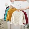 Candy Color Baby Sweaters Clothes Autumn Casual Long Sleeve Cable-Knit Little Kids Girls Leisure Knitwear Round-neck Jumpers