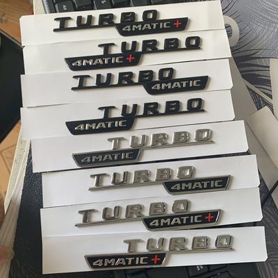 Эмблема с плоскими буквами для TURBO 4MATIC + Red Plus Car Styling Turbo Supercharge Fender Badge Sticker 2016-2019 Font