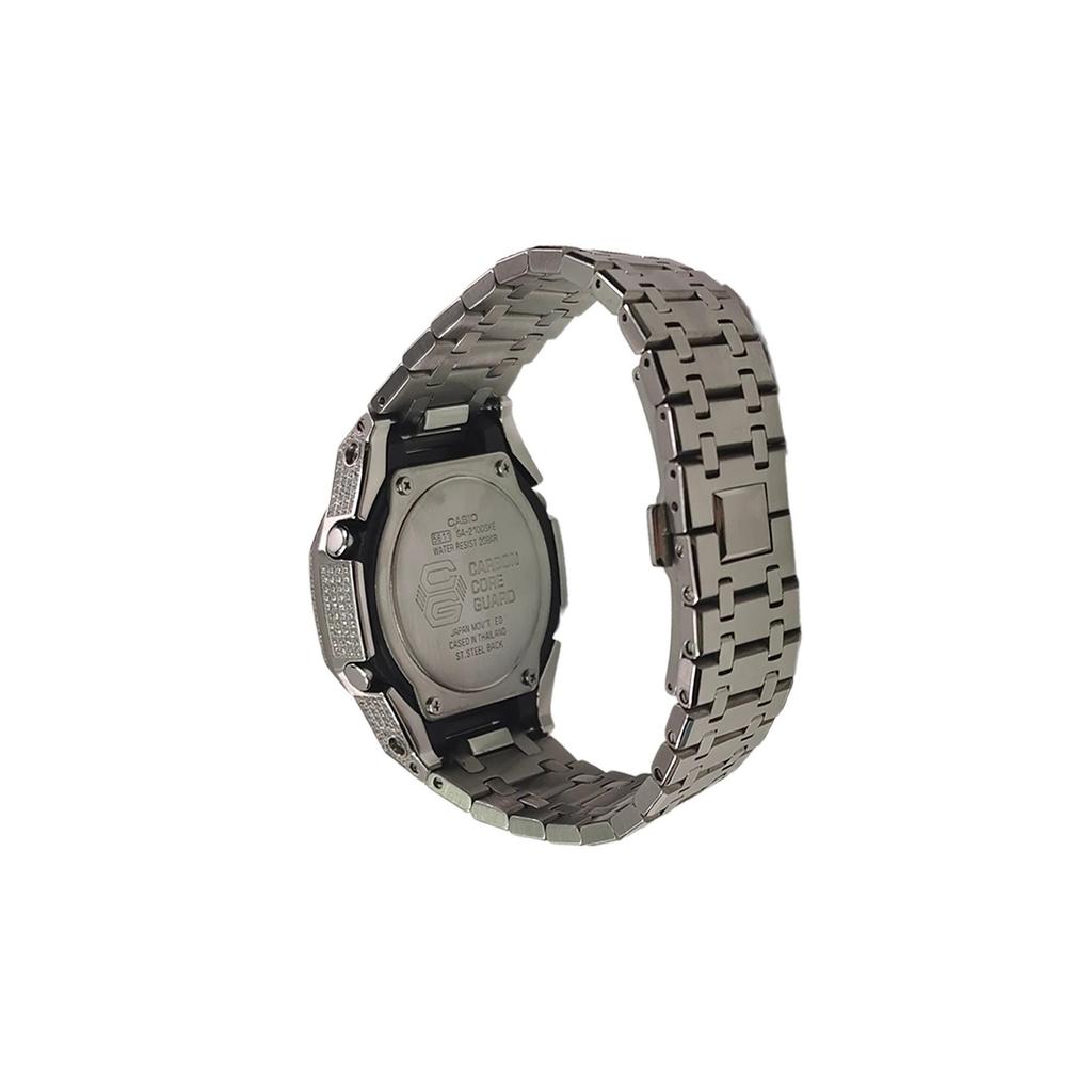 Casio Мужские часы с ЖК-дисплеем и аналоговым двойным дисплеем, серия 44 мм, черные, GA-2100SKE-7A(Watch3--)
