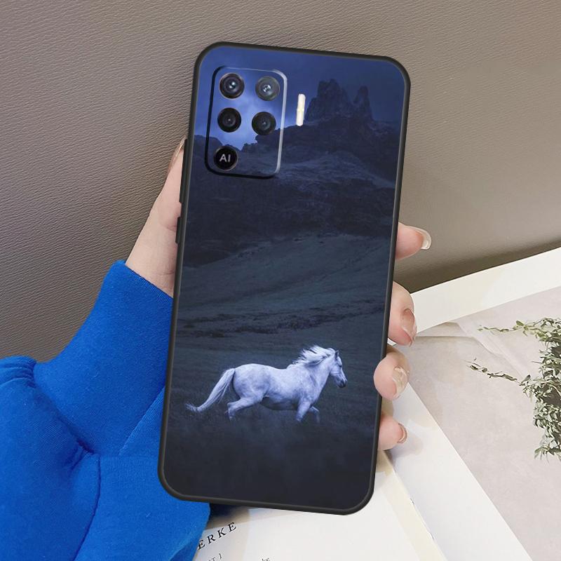 Чехол для телефона с бегущими лошадьми для Oppo A78 A38 A18 A98 A58 A60 A80 A40 A96 A76 A16 A94 A74 A54 A15 A17 A57 A77 A5 Pro