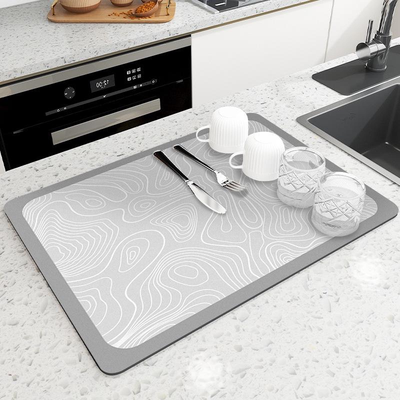 Мягкий абсорбирующий коврик из диатомовой земли для кухонной столешницы и стола
