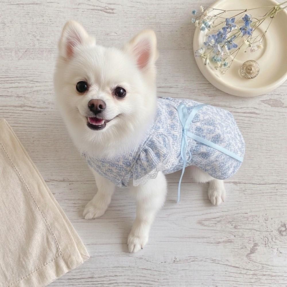 Floral Printed Puppy Princess Skirt XS-2XL Pet Skirt Breathable Cat Dog Flower Dress Spring Summer