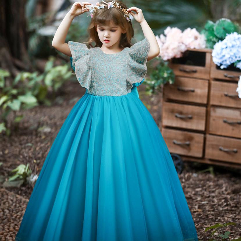 Children's Catwalk Evening Dress In The Big Children's Dress Princess Dress Sparkling Kids Birthday Dress Elegant Soft Party Dress Ball Gown for Girls