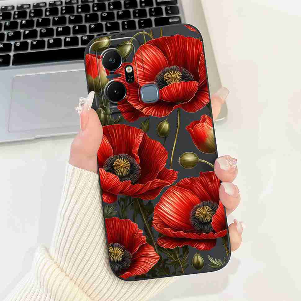 Чехол для Infinix Smart 6 Plus X6823C Роскошный Цветочный Модный Мягкий Силиконовый Чехол Для Телефона Infinix Smart 6Plus X6823 6.6"