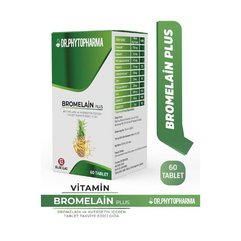 Bromelain, Quercetin, Vitamin C, Vitamin D, Vitamin B12, Mate, Zinc, Chrome Reinforcement 60 Tablets
