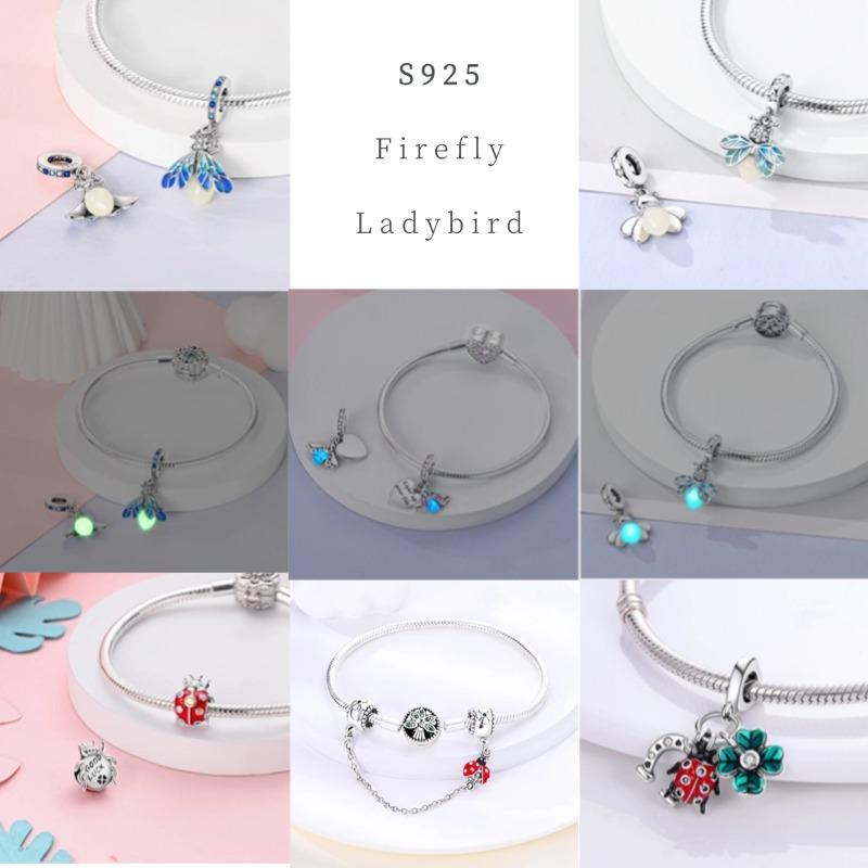 Dragonfly Charm 925 Silver Original Bee Safety Chain Sparkle Zircon Clip Charms Fit Bracelet DIY Jewelry For Women Wedding Gift