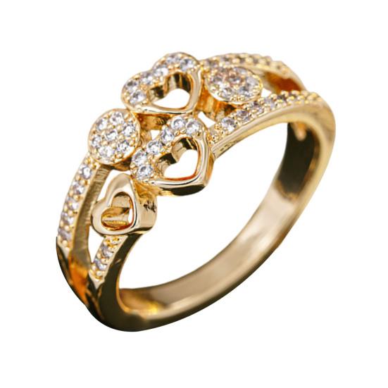 Yousheng Кольцо с полым сердцем любви Женское кольцо-заявление со стразами Сверкающее обручальное кольцо Кольцо для помолвки Свадебное кольцо Подарок на День святого Валентина для нее