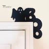 Металлическая дверная накладка на Хэллоуин, уникальная летучая мышь, тыква, ведьма, кошка, дверной угол, домашний декор для дверного угла, угла окна