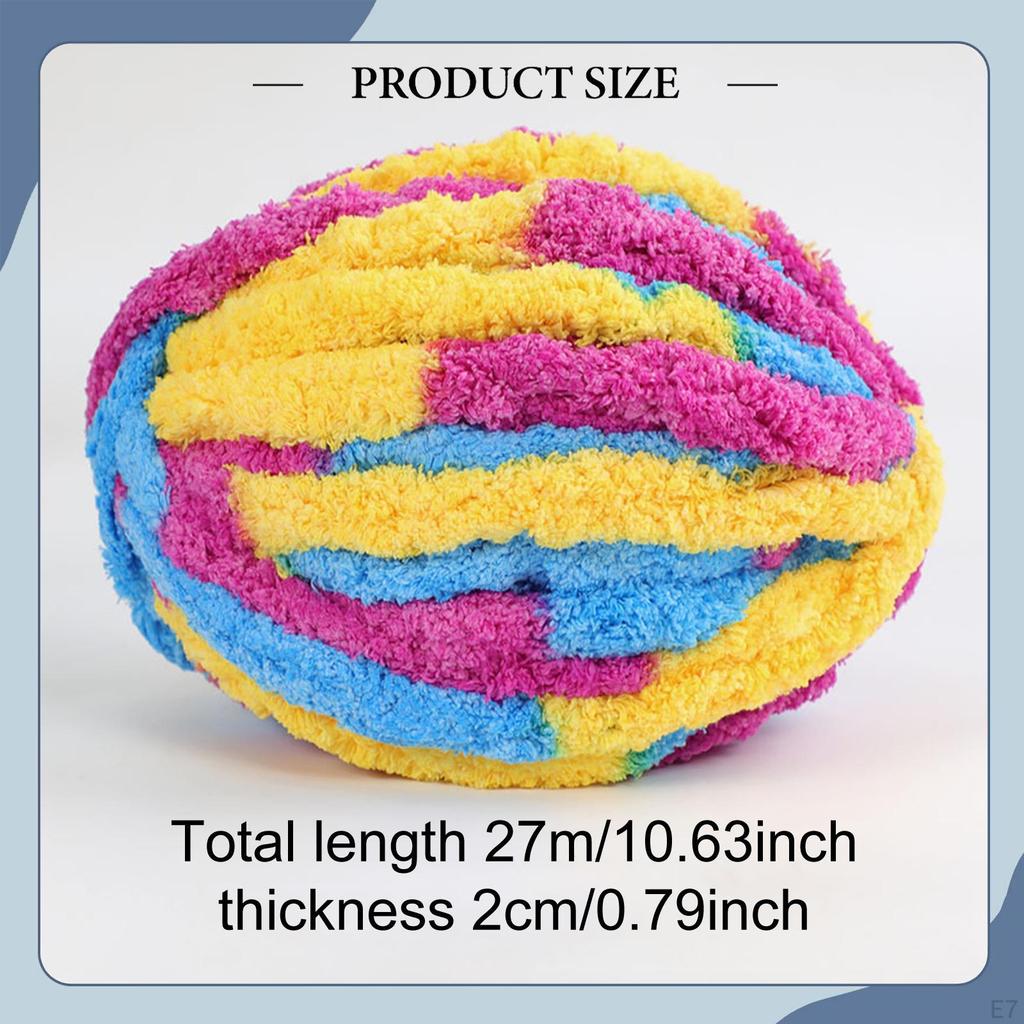 Thick And Bulky 27m Yarn, Decorative Voluminous for Crocheting, Sweaters, Cushions, Blankets,