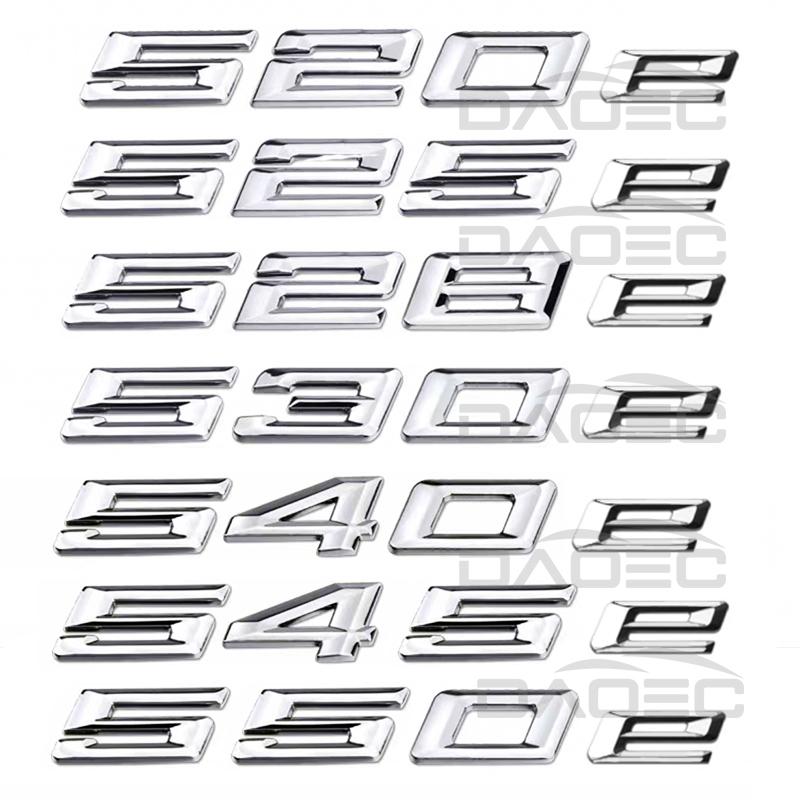 Car Trunk Chrome Letters Badge Emblem Decals Sticker For BMW 5 Series 520e 525e 528e 530e 540e 545e 550e E39 E60 E61 F10 F11 G30