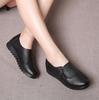 Fashion Soft Leather Round Head Women Casual Flats Ladies Side Zipper Flat Oxford Shoes  Mother Single Shoes