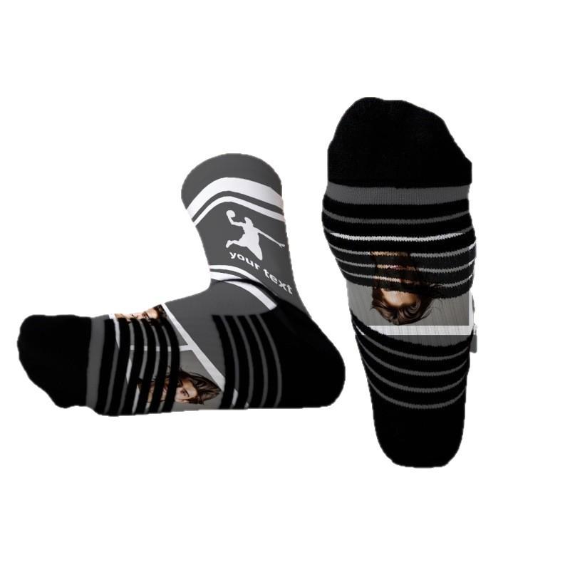 Эксклюзивные носки с принтом лица и Рождества для DIY – Цифровой дизайн из полиэстера 360°