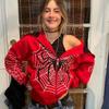 Y2k Emo Women Streetwear Hoodie Spider Web Red Zip Up Hoodies Grunge Oversized Sweatshirt Gothic Harajuku Alt Jackets Clothes