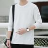 Men Tops Round Neck Long Sleeve Autumn Tops Solid Color Thin Bottom Tops Regular Style Casual Pullover Tops