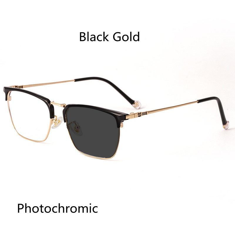Anti Blue Light Pure Titanium Ultra-Light Reading Glasses Men Brand Design Square Frame Photochromic Cr-39 Resin Lenses +1.5 2.0