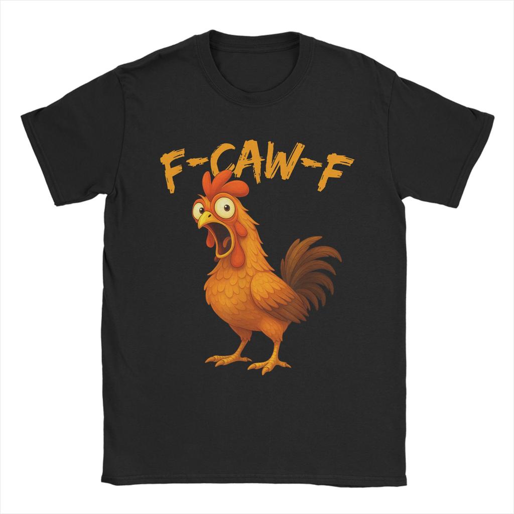 F-Caw-F Funny Chicken Christmas Xmas T-Shirt FCawF Rooster Meme Gift Popular T-Shirts Short Sleeve Summer Plus Size Top Tees