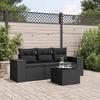 VidaXL Garden Lounge Set with Cushions 4 Pcs, Patio Sofas, Patio Furniture Set, Outdoor Furniture, Black 3254602