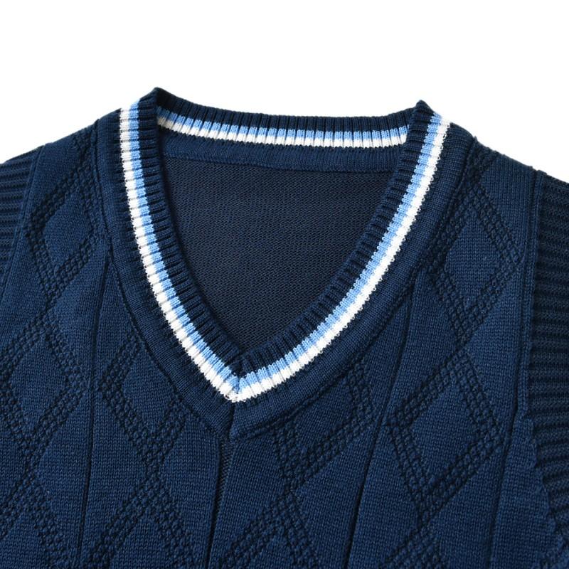 Children's V-neck Knitted Vest Boys and Girls Sleeveless Sweater Top