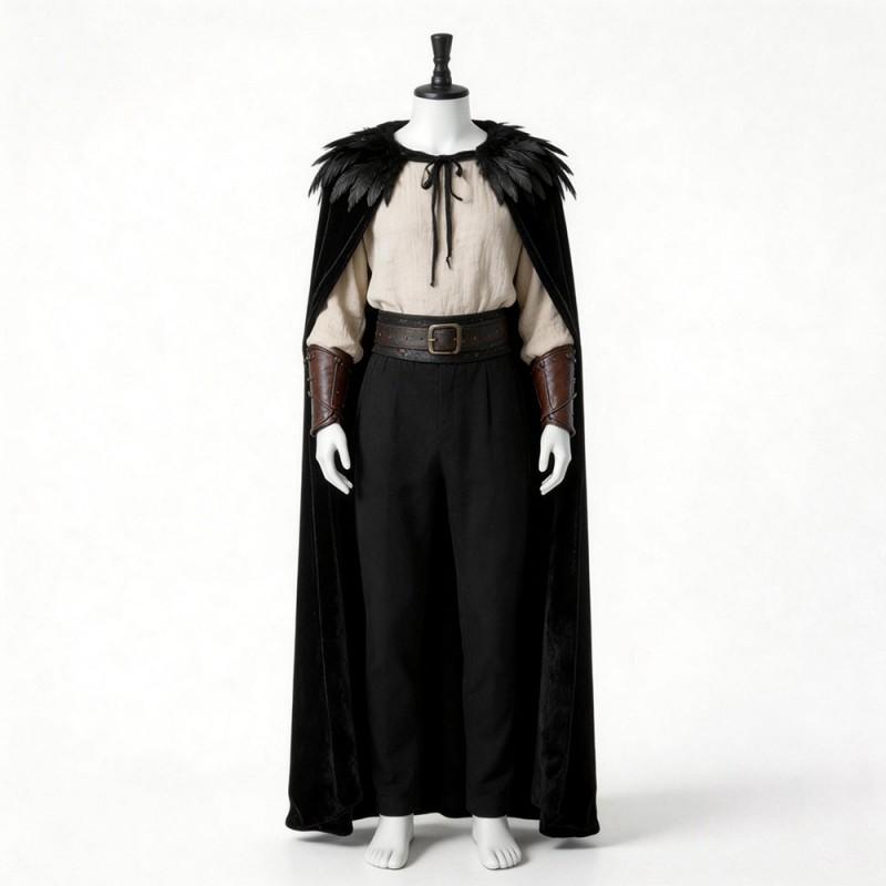 Halloween Death Witch Cloak Hanfu Outerwear Feather Cape Stage Costume Women