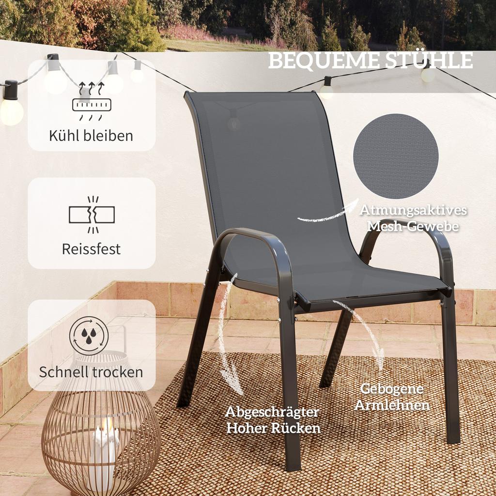 Three-Piece Outdoor Garden Set - Grey