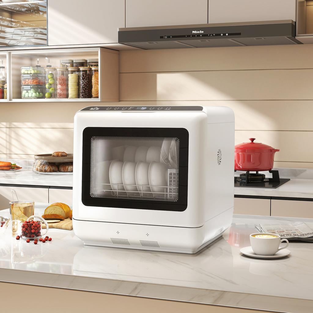 6L Five-Mode Tabletop Dishwasher - White