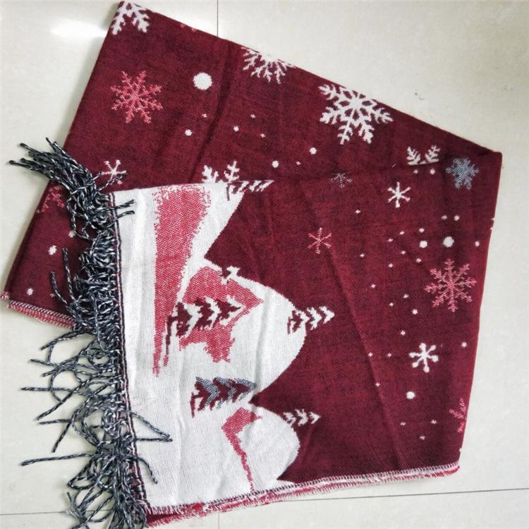 Fashion Snowflake Deer Scarf, Enlarged Size Fringed Imitation Cashmere Scarf, Dual-purpose Women's Scarf